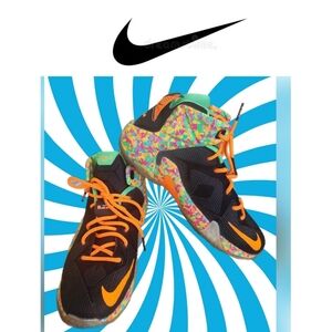 NIKE LEBRON JAMES X11 12 (GS) RARE 2015 "FRUITY PEBBLES" SNEAKERS SIZE 5Y